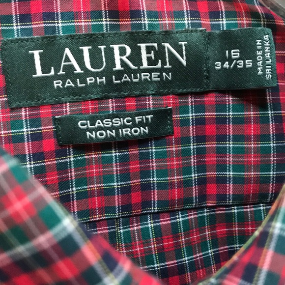 NWT Ralph Lauren Red & Green Plaid Button Shirt - Picture 6 of 13
